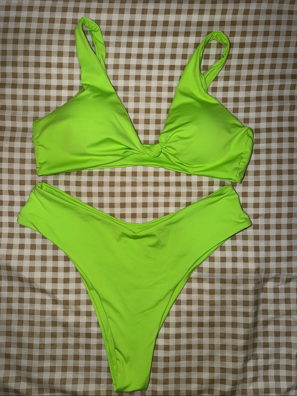 Neon Lime Girls' One-Piece Swimsuit